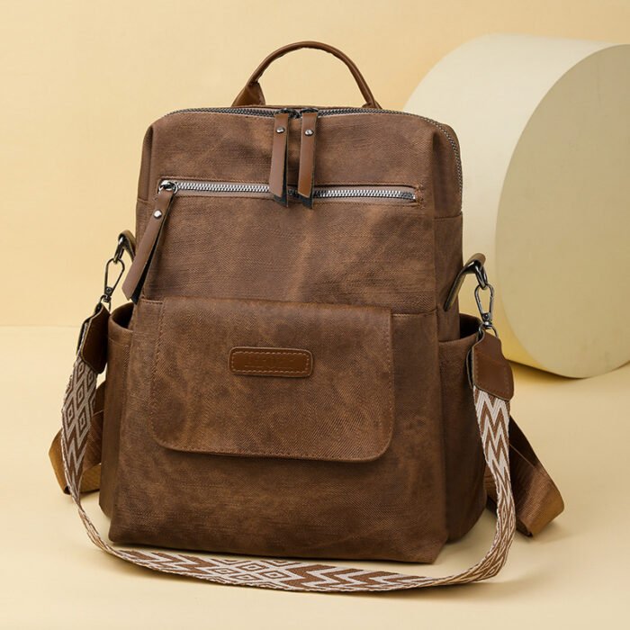 2025 New Women's Backpack Japanese Bag Single Shoulder Bag Cross-Border Fashion Women's Casual Travel Retro Pu Cross-Border - Image 1