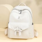 Women's Pu Small Backpack 2025 New Fashion Korean Style Trendy Student Backpack Simple and Elegant Travel Bowknot - Image 4