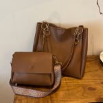 Two-piece Large Capacity Bag Women's 2024 New Fashion Commuter Handbag Simple Casual Shoulder Tote Bag for Women