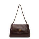Coffee color Autumn and Winter Retro Large-Capacity Bag for Women 2024 New Fashion Versatile Chain Shoulder Crossbody Bag Handheld Tote Bag - Image 5