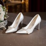 Niche design high-end pearl French wedding shoes wedding dress satin shoes plus size high heels 41-43 - Image 4