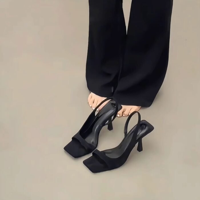 French High-End Style! Women's Sandals for Work That Are Not Tiring for Feet, Paired with Skirts, Stiletto Heels, and Black High Heels, Versatile - Image 4