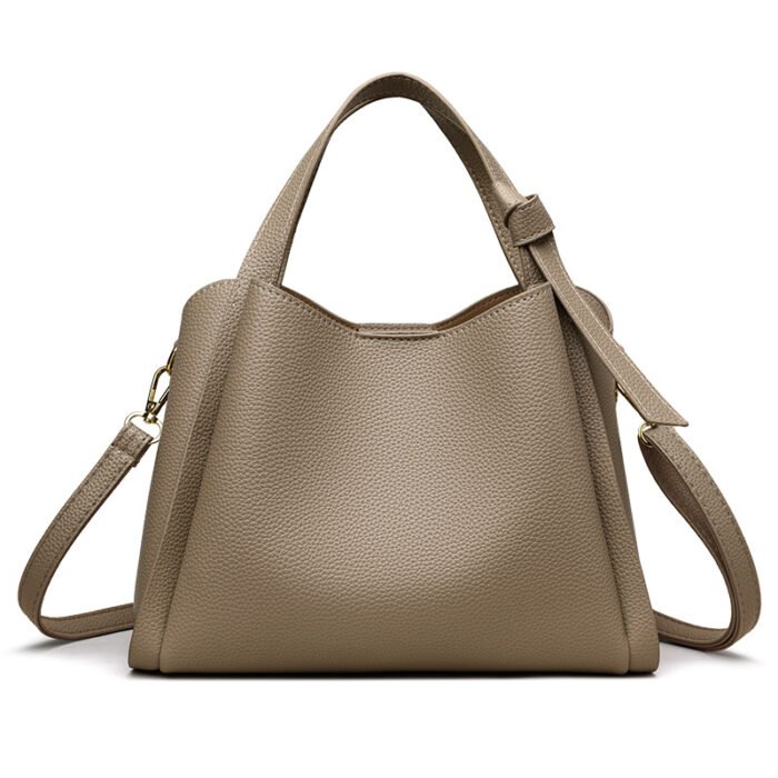 Soft Leather Women's Bag Handbag Women's 2025 Vegetable Basket High-End Shoulder Bag Crossbody Elegant Versatile Bucket Shoulder Bag - Image 5