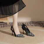 High Heels Women's 2024 New High-end Fashion All-match Shallow Mouth Pointed Stiletto Heel High-heeled Shoes Elegant Fashion Shoes