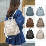2025 New Women's Backpack Japanese Bag Single Shoulder Bag Cross-Border Fashion Women's Casual Travel Retro Pu Cross-Border - Image 4