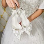 2026 Spring/Summer New Shallow High Heels French White Satin Wedding Shoes Sweet Floral Fairy Style Open Back Pumps - Image 3