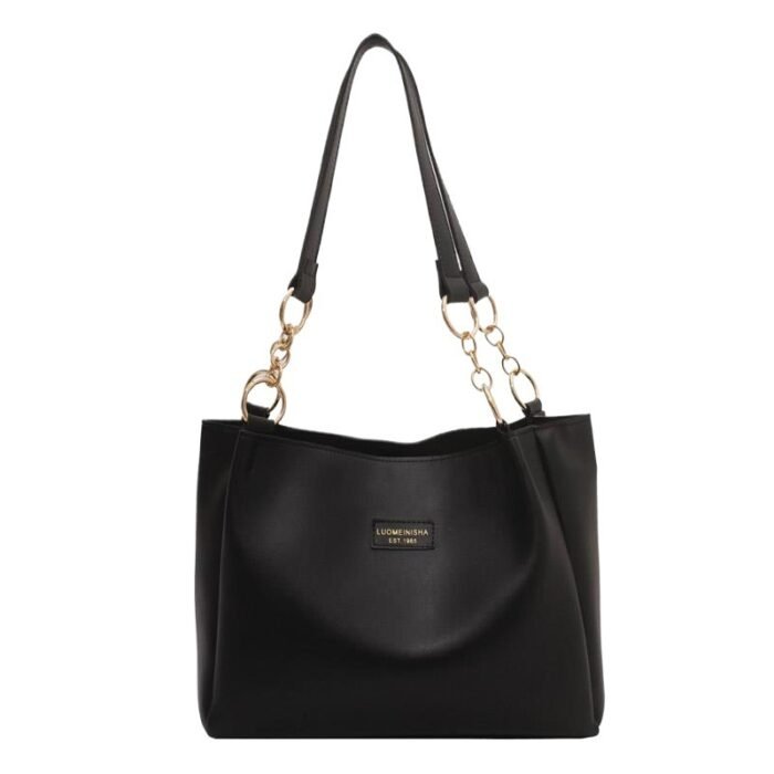 This Year's Popular Large-Capacity Women's Bag 2025 New Fashion Accessible Luxury Elegant One-Shoulder Commuter Tote Bag Hard Bottom Stereo - Image 5