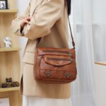 Middle-Aged and Elderly Women's Bags, Cross-Body Bags, Soft Leather Versatile Multi-Pocket Shoulder Bags, Women's Mother Bags, Travel Backpacks - Image 4