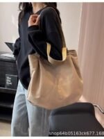 Casual Large Capacity Bag Women's Summer Fashion Shoulder Bag Simple All-match Canvas Tote Bag College Students' School Bag - Image 5