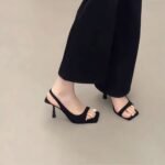 French High-End Style! Women's Sandals for Work That Are Not Tiring for Feet, Paired with Skirts, Stiletto Heels, and Black High Heels, Versatile - Image 5