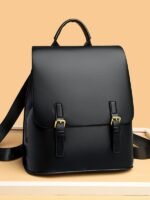 New Color-Blocked Soft Leather Backpack for Women, Lightweight and High-End Travel Bag, 2025 British Fashion, Large Capacity - Image 4