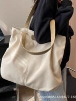 Casual Large Capacity Bag Women's Summer Fashion Shoulder Bag Simple All-match Canvas Tote Bag College Students' School Bag - Image 3