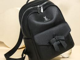 Women's Pu Small Backpack 2025 New Fashion Korean Style Trendy Student Backpack Simple and Elegant Travel Bowknot