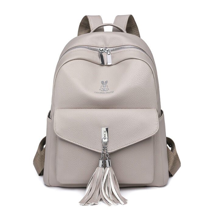 Retro Trendyy Backpack Women's Tassel Decoration Large Capacity Backpack 2025 New European and American Travel Commuter School Bag - Image 5