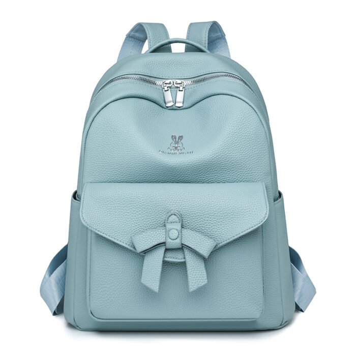Women's Pu Small Backpack 2025 New Fashion Korean Style Trendy Student Backpack Simple and Elegant Travel Bowknot - Image 5