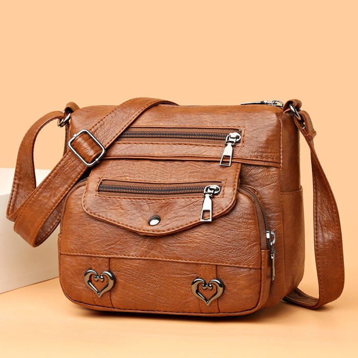 Middle-Aged and Elderly Women's Bags, Cross-Body Bags, Soft Leather Versatile Multi-Pocket Shoulder Bags, Women's Mother Bags, Travel Backpacks - Image 1