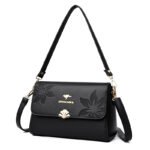 Brand Genuine Leather Embossed Small Square Bag for Women 2026 New Crossbody Bag Elegant Middle-Aged and Elderly Mother Bag Soft Leather Shoulder Bag - Image 5