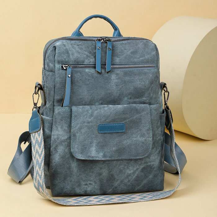2025 New Women's Backpack Japanese Bag Single Shoulder Bag Cross-Border Fashion Women's Casual Travel Retro Pu Cross-Border - Image 2
