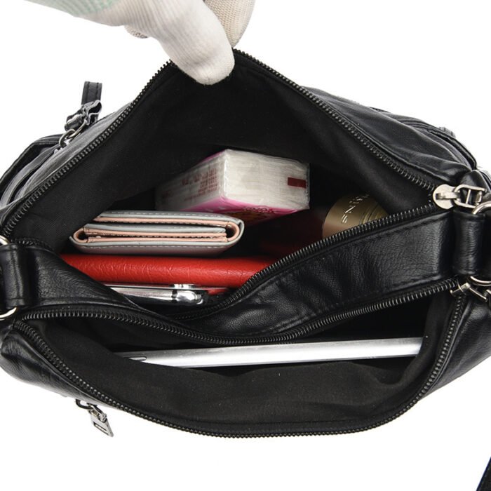 Middle-Aged and Elderly Women's Bags 2026 New Style Women's Soft Leather Backpack Large Capacity Single Shoulder Crossbody Bag Middle-Aged Mother's Bag - Image 4