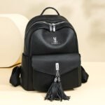 Retro Trendyy Backpack Women's Tassel Decoration Large Capacity Backpack 2025 New European and American Travel Commuter School Bag - Image 2