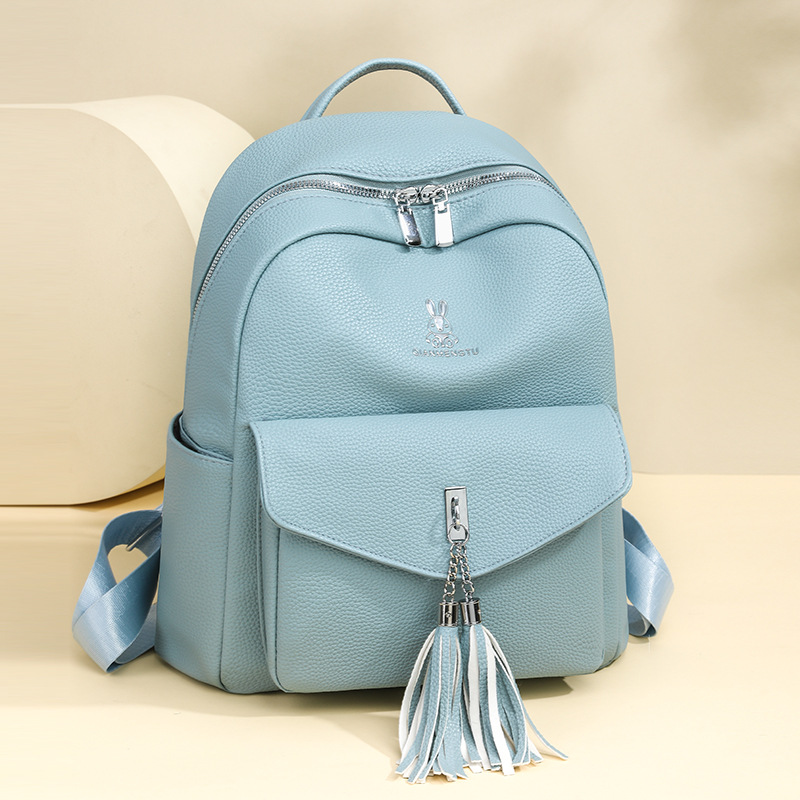 Retro Trendyy Backpack Women's Tassel Decoration Large Capacity Backpack 2025 New European and American Travel Commuter School Bag - Image 4