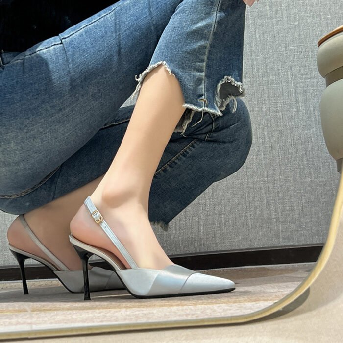 French High Heels Design Sense Niche Toe Sandals Women's Spring and Summer 2024 New Stiletto Heel Shoes Women's Skirt - Image 1