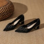 33912-213B Temperament, High-End, Versatile Thick Heel and Pointed Toe 2025 Autum New Niche Design Women's Shoes - Image 2
