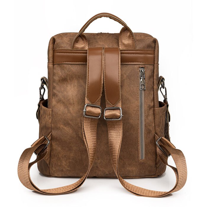 2025 New Women's Backpack Japanese Bag Single Shoulder Bag Cross-Border Fashion Women's Casual Travel Retro Pu Cross-Border - Image 3