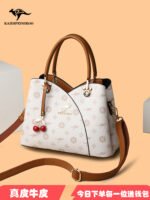 Kangaroo Genuine Leather Women's Bag, Atmospheric Handbag, 2025 New Style, Middle-Aged Mother Bag, Versatile Shoulder Crossbody Bag - Image 4