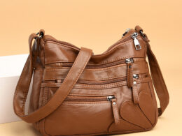 Middle-Aged and Elderly Women's Bags 2026 New Style Women's Soft Leather Backpack Large Capacity Single Shoulder Crossbody Bag Middle-Aged Mother's Bag