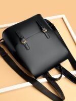 New Color-Blocked Soft Leather Backpack for Women, Lightweight and High-End Travel Bag, 2025 British Fashion, Large Capacity - Image 3