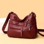 Middle-Aged and Elderly Women's Bags 2026 New Style Women's Soft Leather Backpack Large Capacity Single Shoulder Crossbody Bag Middle-Aged Mother's Bag - Image 2