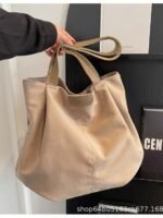Casual Large Capacity Bag Women's Summer Fashion Shoulder Bag Simple All-match Canvas Tote Bag College Students' School Bag - Image 2