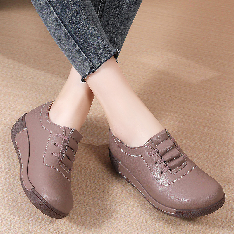 Autumn 2024 New Arrival Rocking Shoes Women's Korean Style Leg Moms Shoes Thick-soled Casual Women's Single-layer Shoes All-match Platform Shoes - Image 3