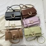 New Textured Women's Bag 2024 Spring New Arrival Belt Buckle Fashionable Stylish Small Square Bag Casual Shoulder Small Crossbody Bag