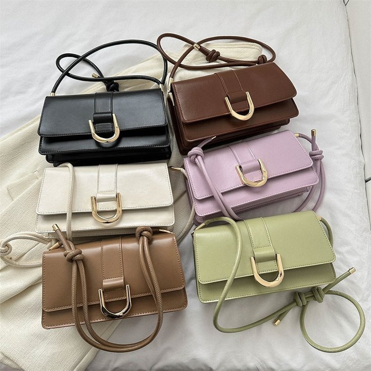 New Textured Women's Bag 2024 Spring New Arrival Belt Buckle Fashionable Stylish Small Square Bag Casual Shoulder Small Crossbody Bag