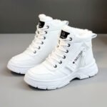 W2557 Boots Women's Trbottomy 2024 Winter New Non-Slip Student Thick-Soled Fleece-Lined Cotton Shoes Increased Waterproof Women's Shoes - Image 2