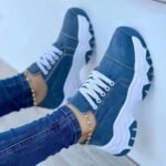 sneaker women's 2024 new foreign trade plus size Europe and the United States thick-soled color matching casual low-top sports shoes manufacturers direct supply - Image 3