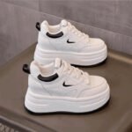 Small Shoes Women's 2025 Spring New Inner Height Women's Shoes 8cm Small White Shoes Platform Shoes Casual White Shoes