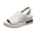 European and American Foreign Trade Platform Thick-soled Wedge PU-soled Lightweight Sandals Women's Outfit One-piece Buckle Beach Sandals - Image 5