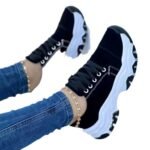 sneaker women's 2024 new foreign trade plus size Europe and the United States thick-soled color matching casual low-top sports shoes manufacturers direct supply - Image 5
