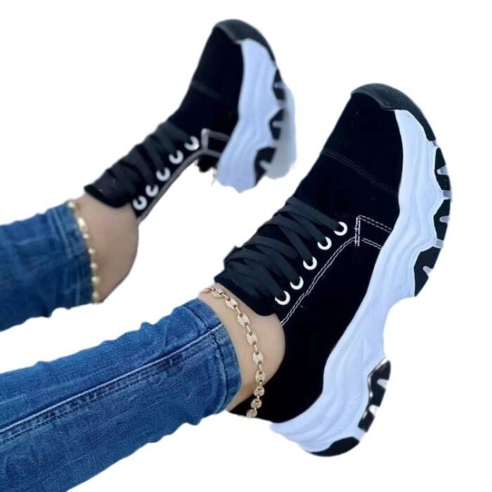 sneaker women's 2024 new foreign trade plus size Europe and the United States thick-soled color matching casual low-top sports shoes manufacturers direct supply - Image 5