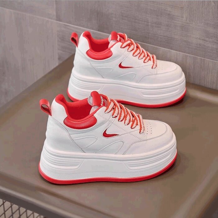 Small Shoes Women's 2025 Spring New Inner Height Women's Shoes 8cm Small White Shoes Platform Shoes Casual White Shoes - Image 4