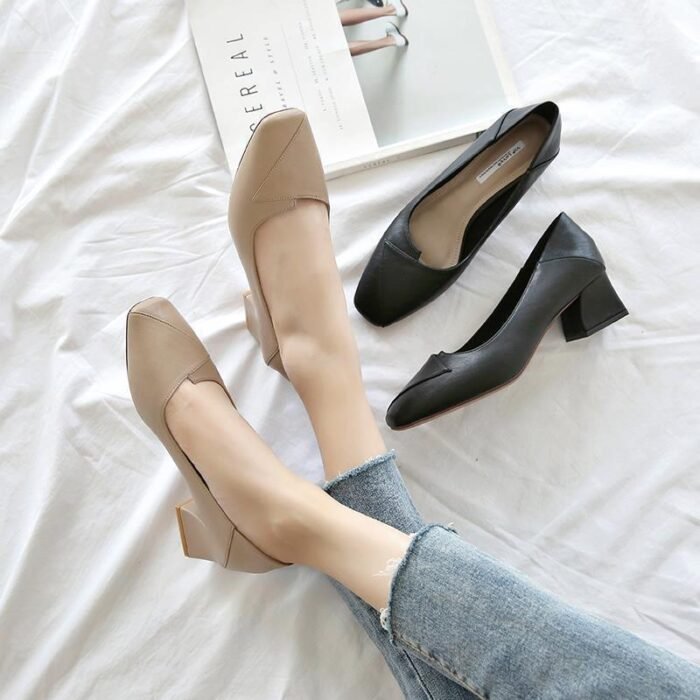 Spring and Autumn New Four Seasons Shoes Soft Sole Middle-aged and Elderly Women's Shoes Thick Heel Shoes for Mother British-style Comfortable Casual Leather Shoes for Work - Image 4