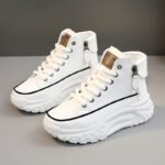 Zy0011 High-Top Shoes for Women Autum 2023 New Women's Shoes Round-Toe Shoes Thick-Soled Heightening Casual Sneakers Street Shooting Ins - Image 2