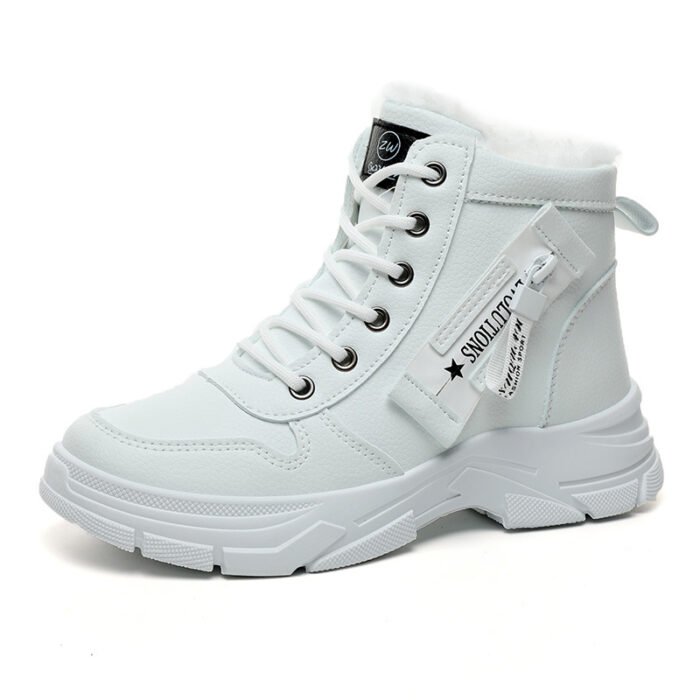 W2557 Boots Women's Trbottomy 2024 Winter New Non-Slip Student Thick-Soled Fleece-Lined Cotton Shoes Increased Waterproof Women's Shoes - Image 5