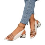 Cross-border foreign trade plus size women's sandals 2024 summer new fish mouth stitching middle root buckle North American style sandals - Image 5