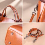 Foreign Trade Large Retro Tote Bag Genuine Leather– Versatile Large Capacity Shoulder Handbag for Women, Ideal for Commuting - Image 4