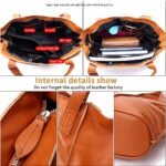 Genuine Leather Large Capacity Tote Bag – First-Layer Cowhide Shoulder & Commuter Bag for Women - Image 4