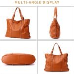 Genuine Leather Large Capacity Tote Bag – First-Layer Cowhide Shoulder & Commuter Bag for Women - Image 3